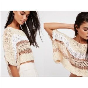 FP One Mixed Ivories slouchy cropped sweater  XS S